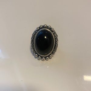 Fun costume jewlery! Black and silver ring.